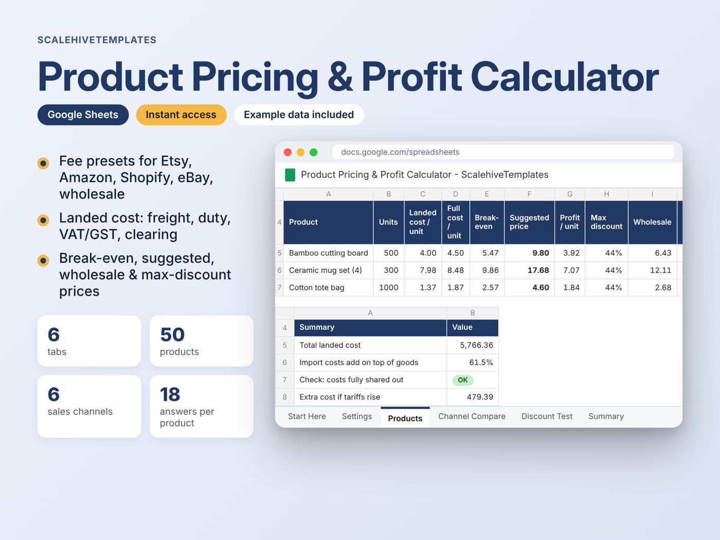 Product Pricing & Profit Calculator preview